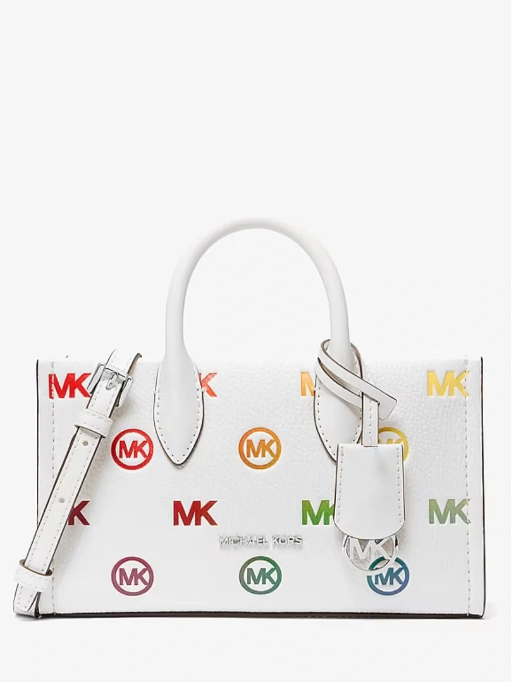 Michael Kors Mirella Small Rainbow Logo Embossed Convertible Crossbody Bag